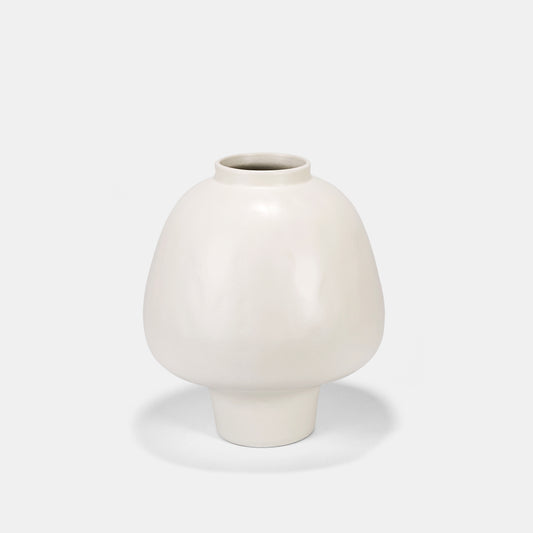 Handcrafted Ivory Mushroom Ceramic Vase