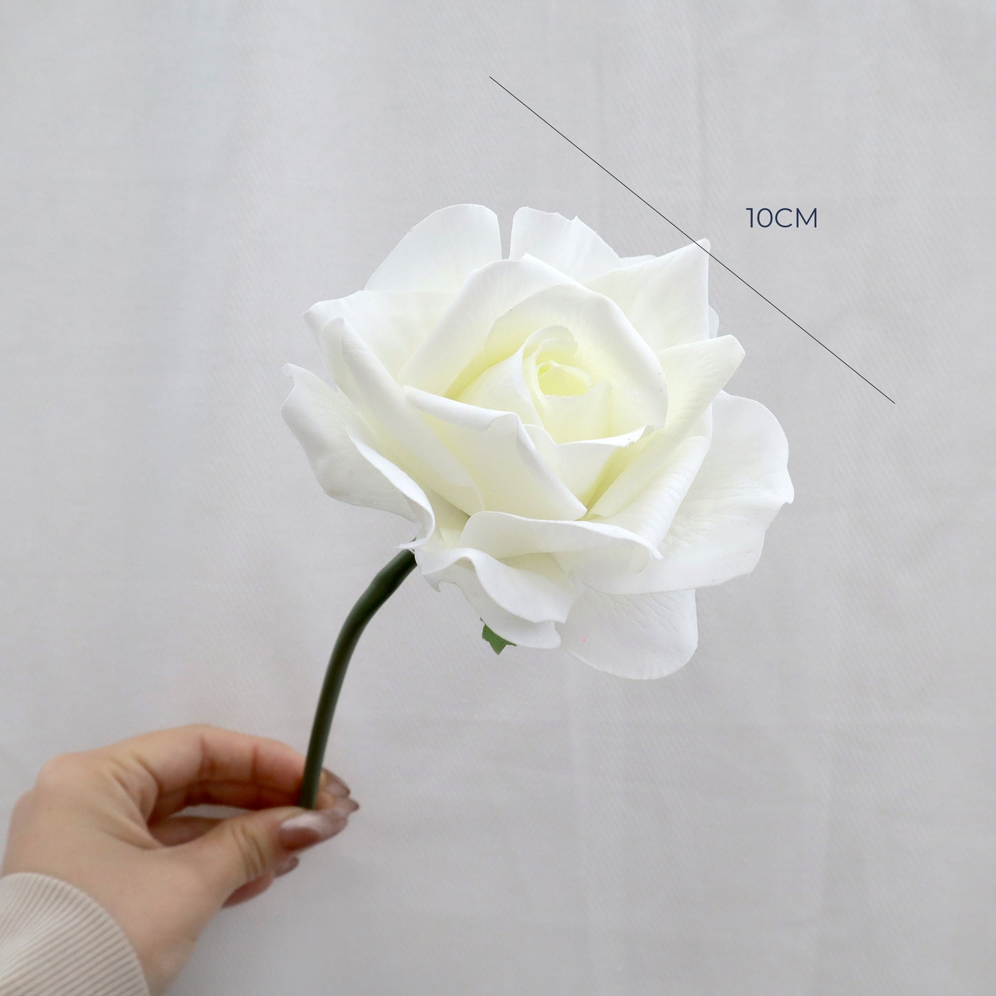 Artificial Real Touch Rose Bundle White 5 Stems