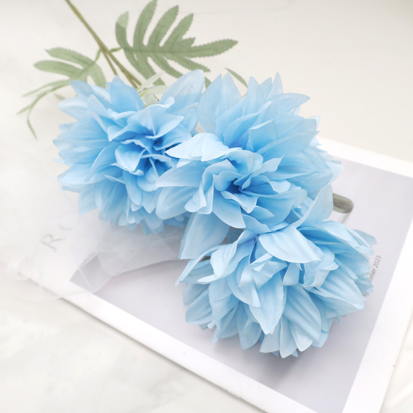 Artificial Silk Dahlia Blue (3 heads)