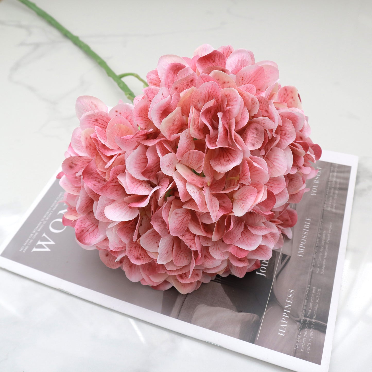 Silk Artificial Hydrangea Hot Pink