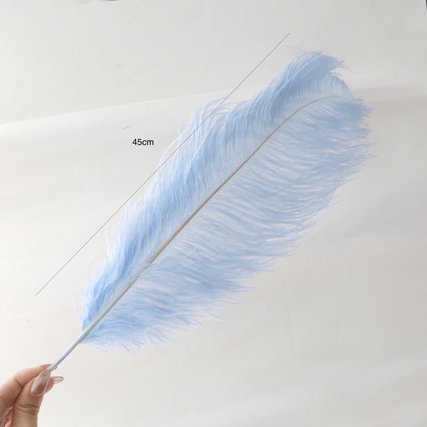 5 pcs Ostrich Feathers Baby Blue