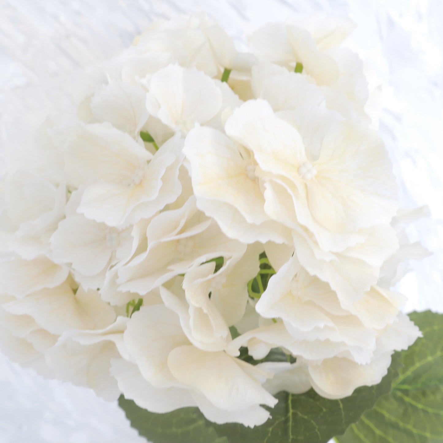 Silk Artificial Hydrangea Bigleaf Creamy White