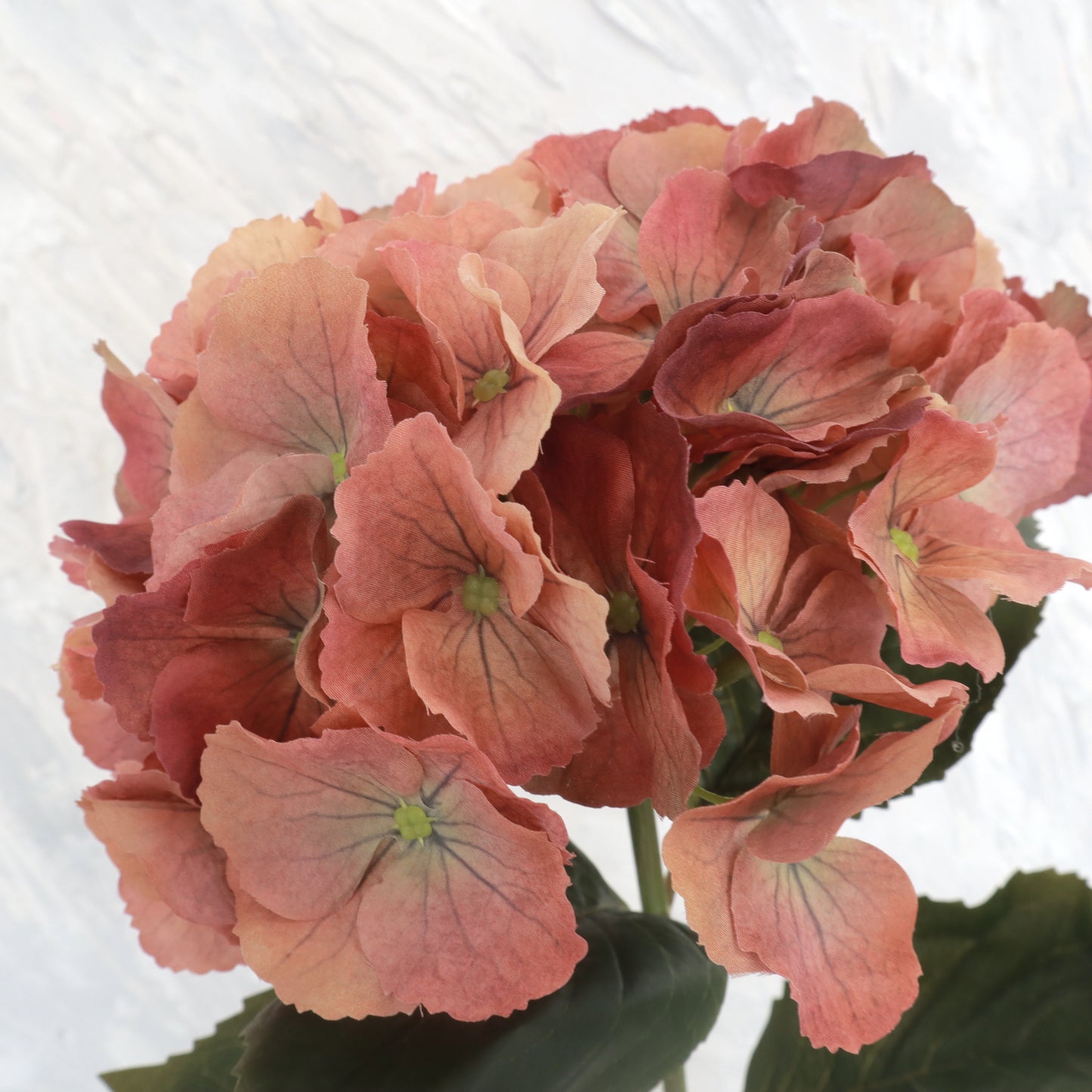 Silk Artificial Hydrangea Bigleaf Sunset Red