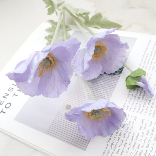 Artificial Real Touch Poppy Purple