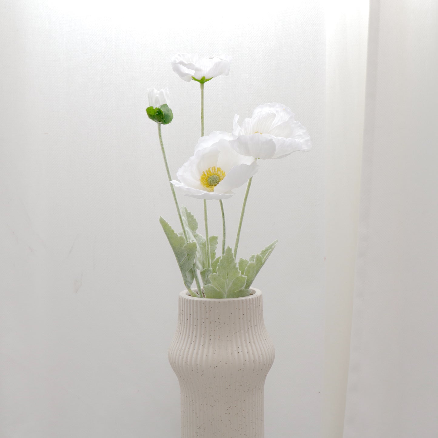 Artificial Real Touch Poppy White