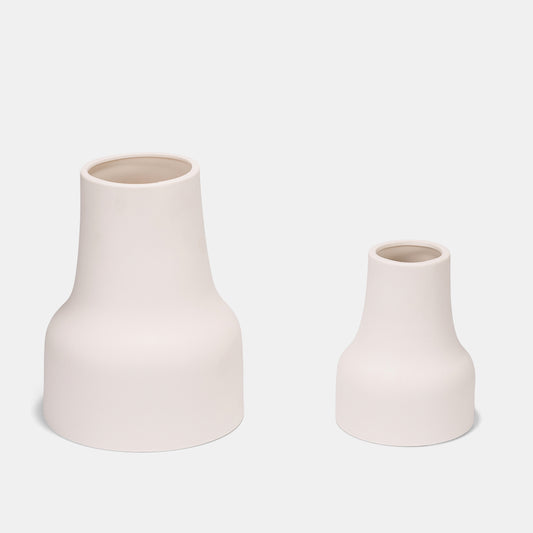 Matte White Tapered Ceramic Vase