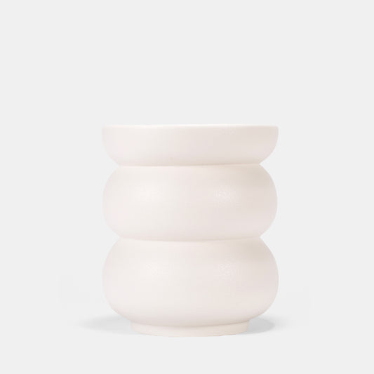 White Ceramic Vase - Soft Curves & Matte Finish